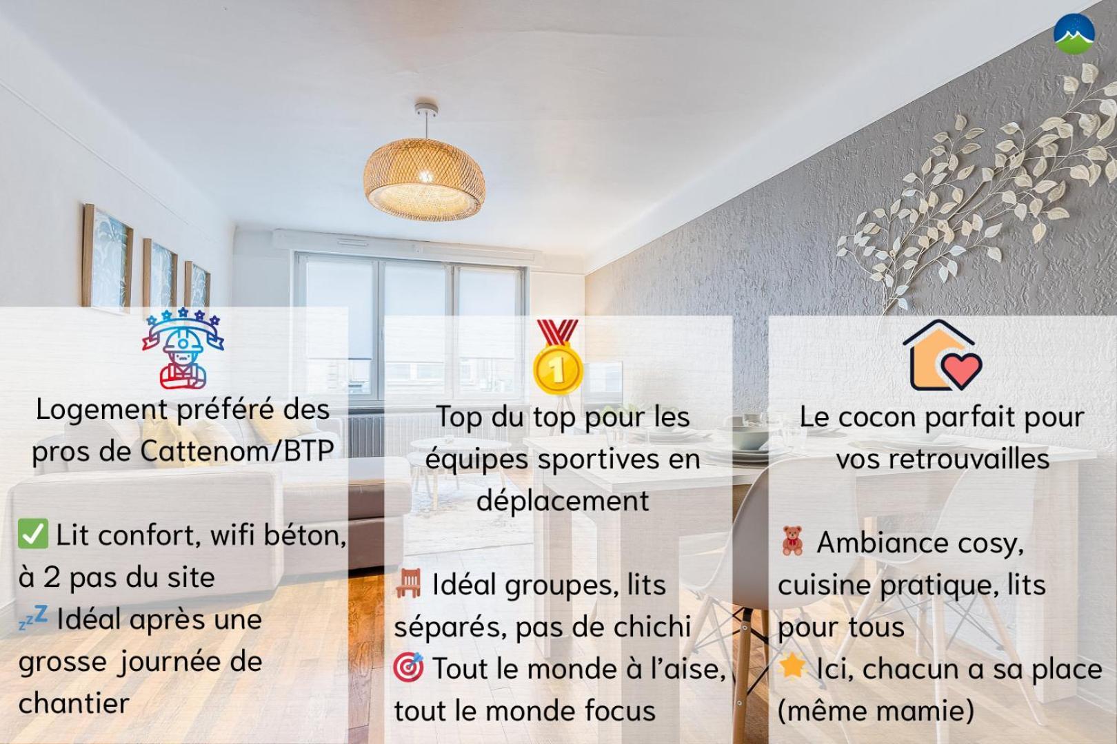 1 & 4 Appts - 1 A 4 Lits - 1 A 7 Pers - Max 25 Pers - 1 Immeuble - Confort, Flexibilite ------ - 1 & 4 Apts - 1 To 4 Beds - 1 To 7 Guests - Up To 25 - Same Building -- Cattenom Appartement Hayange