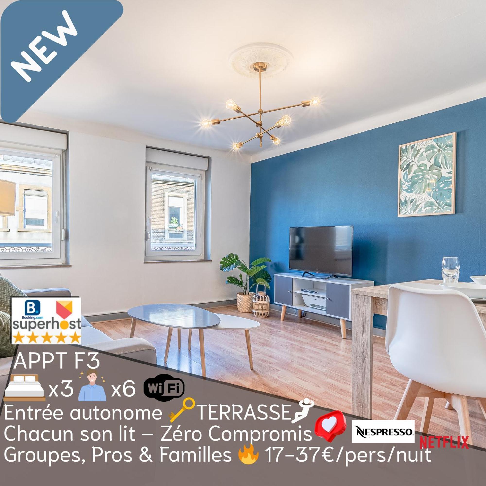 1 & 4 Appts - 1 A 4 Lits - 1 A 7 Pers - Max 25 Pers - 1 Immeuble - Confort, Flexibilite ------ - 1 & 4 Apts - 1 To 4 Beds - 1 To 7 Guests - Up To 25 - Same Building -- Cattenom Appartement