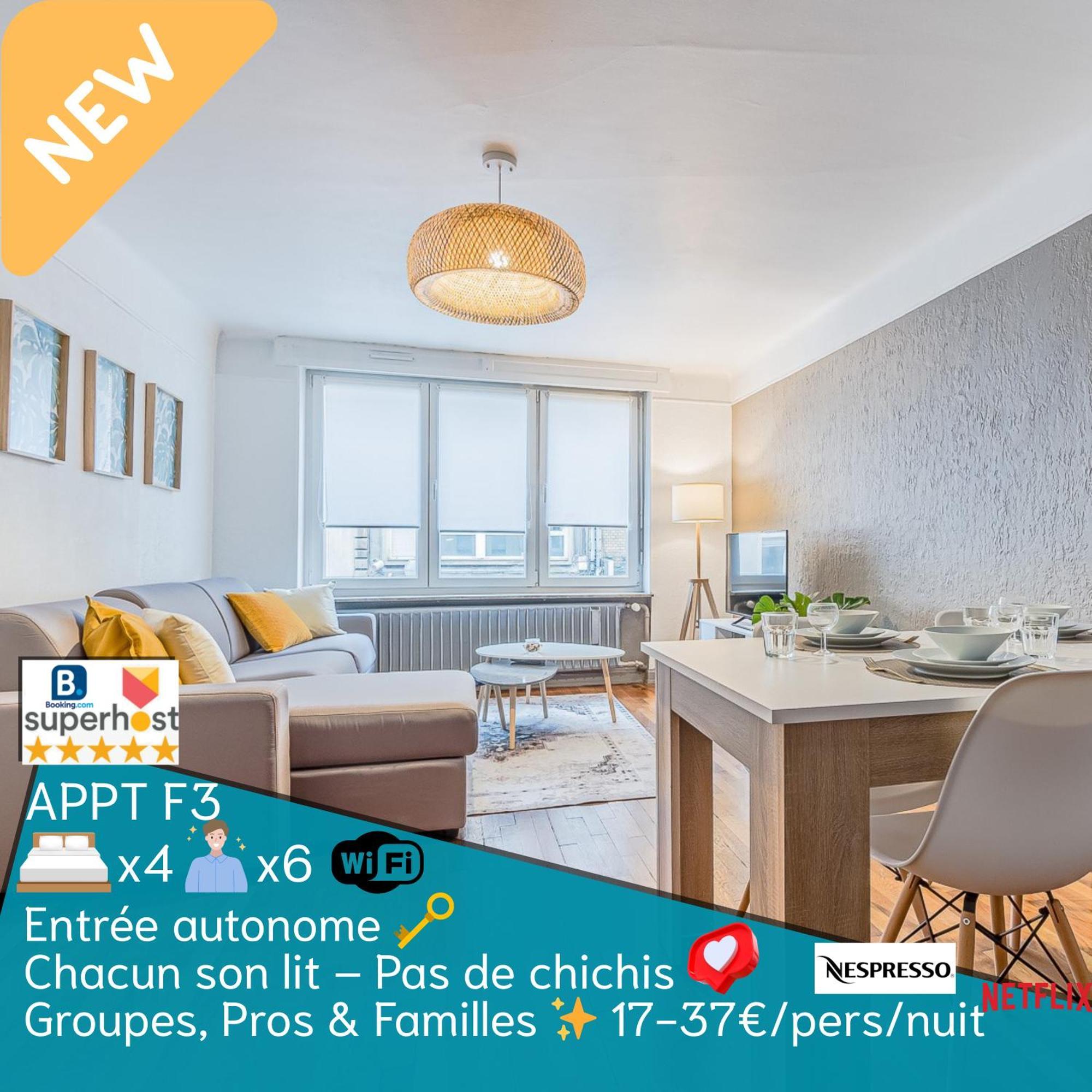 1 & 4 Appts - 1 A 4 Lits - 1 A 7 Pers - Max 25 Pers - 1 Immeuble - Confort, Flexibilite ------ - 1 & 4 Apts - 1 To 4 Beds - 1 To 7 Guests - Up To 25 - Same Building -- Cattenom Hayange
